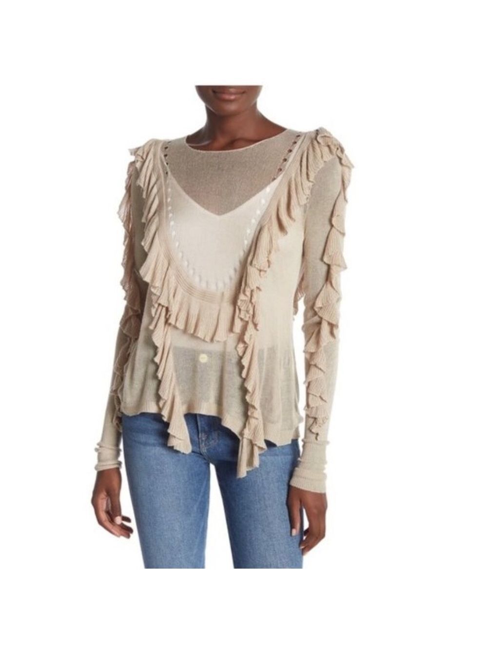 WILDFOX Camilla Ruffled Sweater